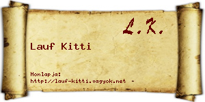 Lauf Kitti névjegykártya